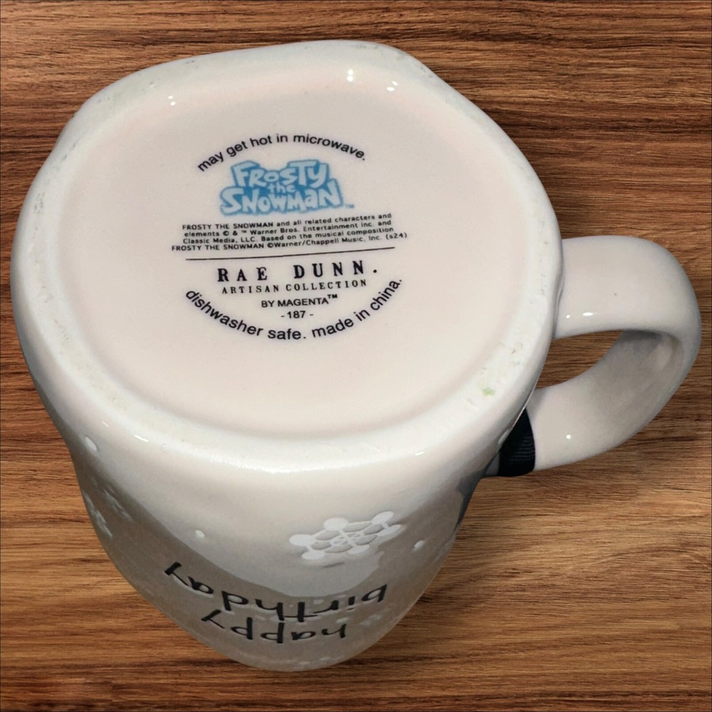NEW Rae Dunn Frosty the Snowman Mug White Happy Birthday Snowflake - Picture 8 of 10